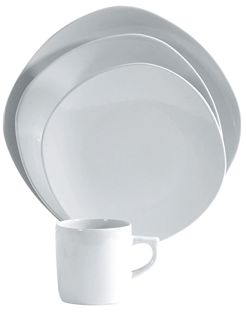 Vajilla santa anita antartic 16pz blanco