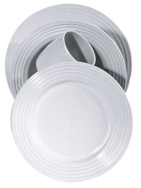 Vajilla santa anita circles 16pz blanco