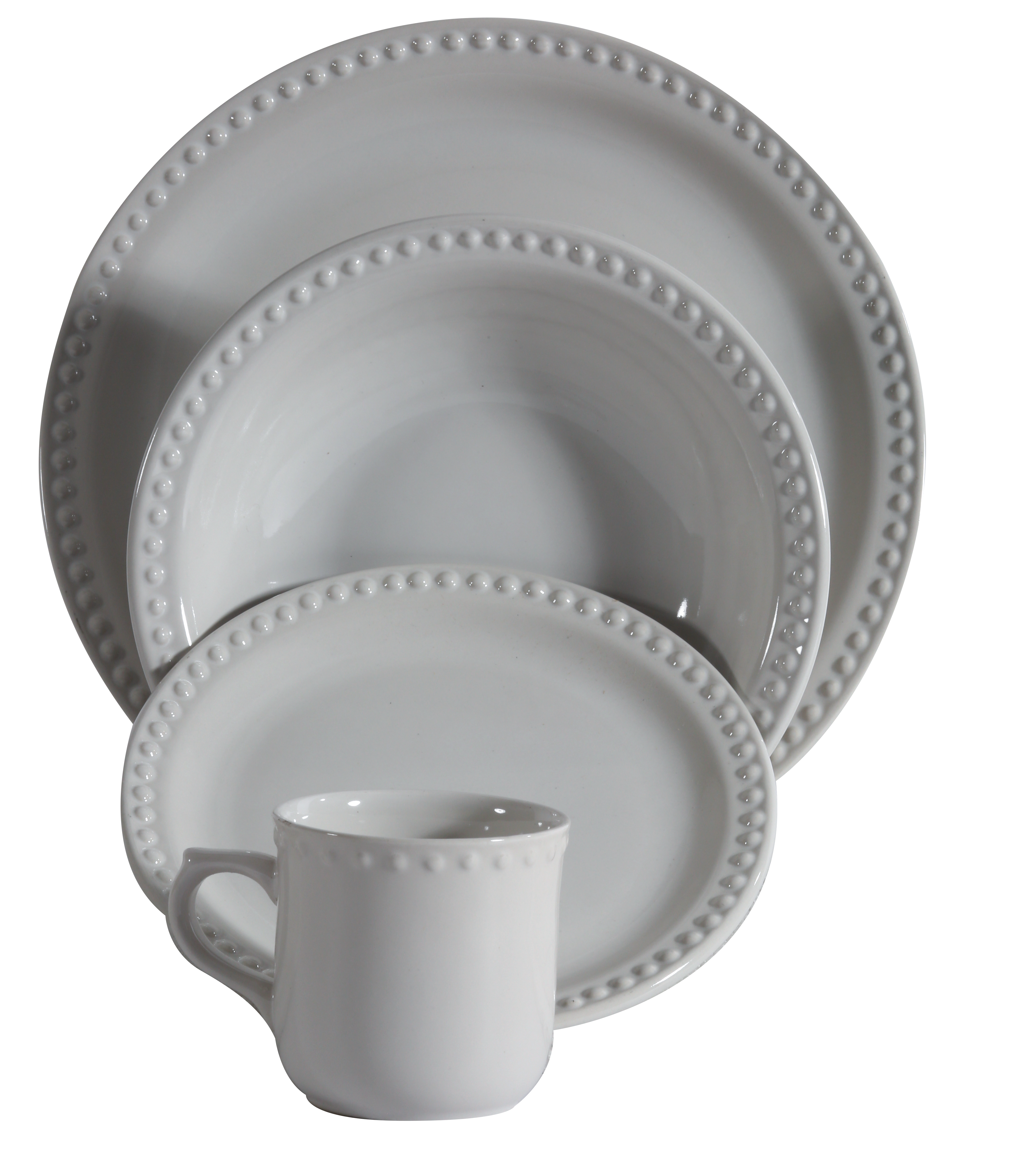 Vajilla santa anita mauve 16pz blanco