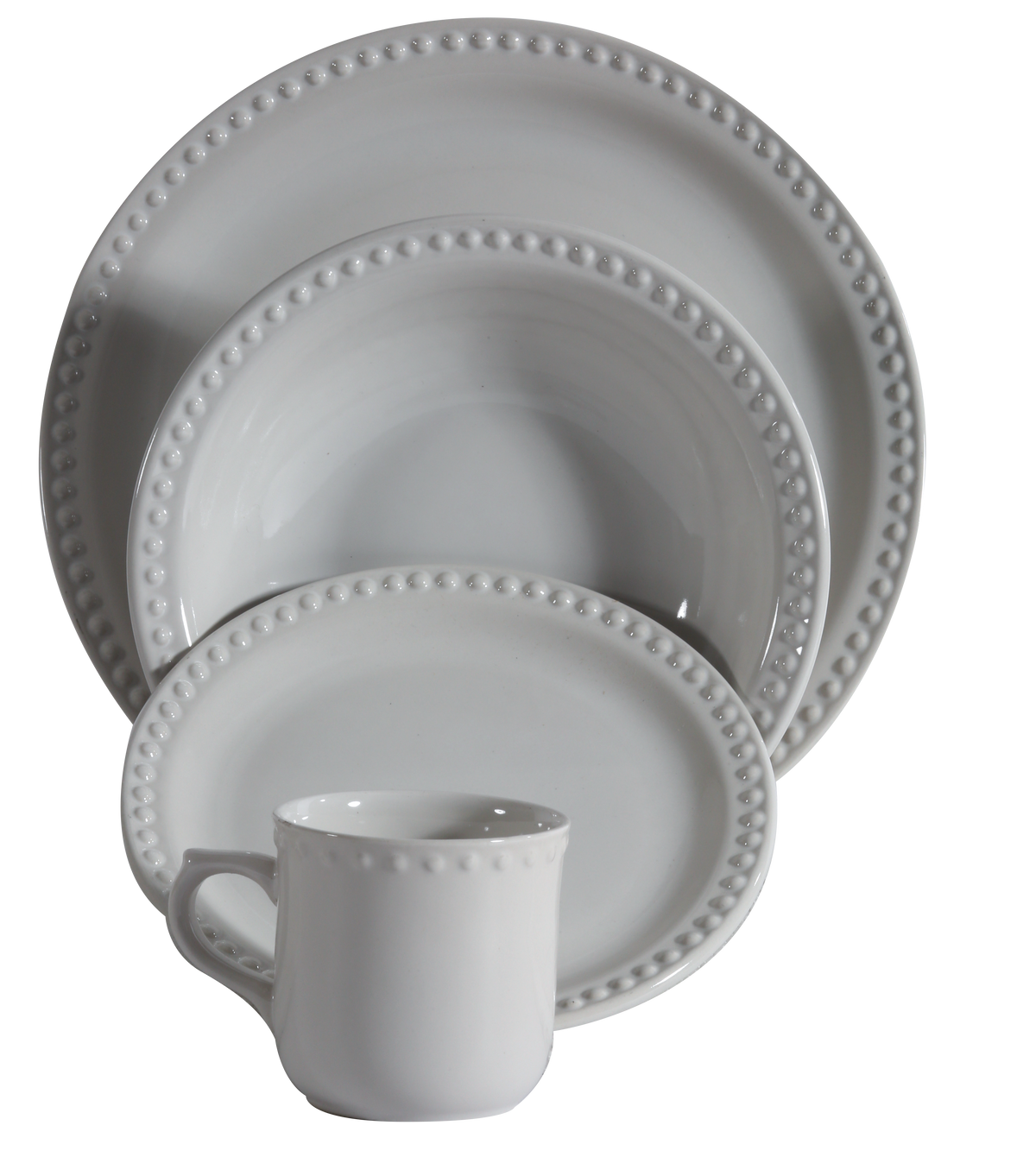 Vajilla santa anita mauve 16pz blanco