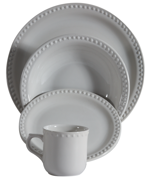 Vajilla santa anita mauve 16pz blanco