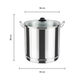 Vaporera Vasconia 771 4009026 34cm 30lt tapa vidrio