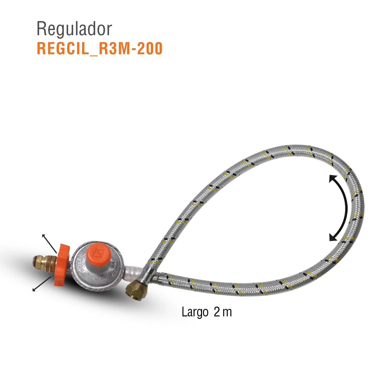 REGULADOR INGUSA R-3 C/MANERAL MANGUERA 2MTS