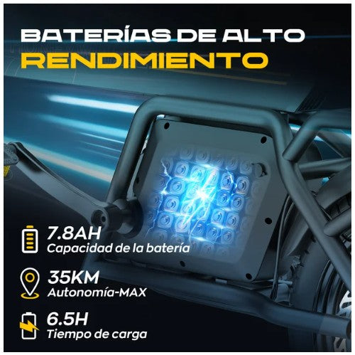 BICICLETA HONEY_WHALE B20 350-440W VEL_MAX 35KM/H SOPORTE_120KG METAL