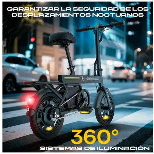 BICICLETA HONEY_WHALE B20 350-440W VEL_MAX 35KM/H SOPORTE_120KG METAL - Ekar de Gas
