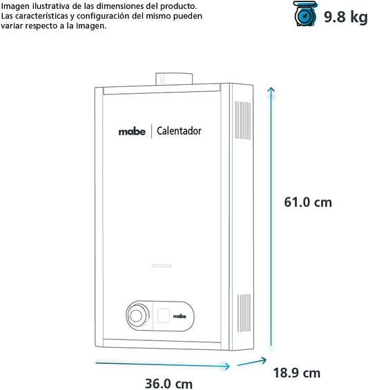 CALENTADOR MABE CIM142SLP INSTANTANEO 14LT GAS LP GRIS 2.5SERVICIO