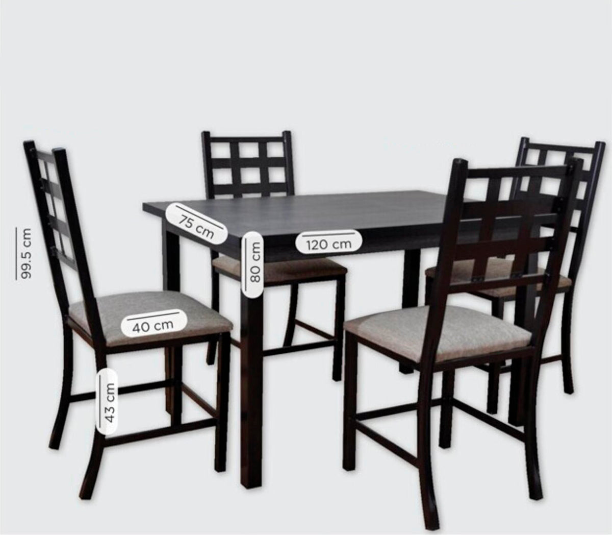 COMEDOR MUEBLEMEX PALERMO 4PERSONAS CHOCOLATE