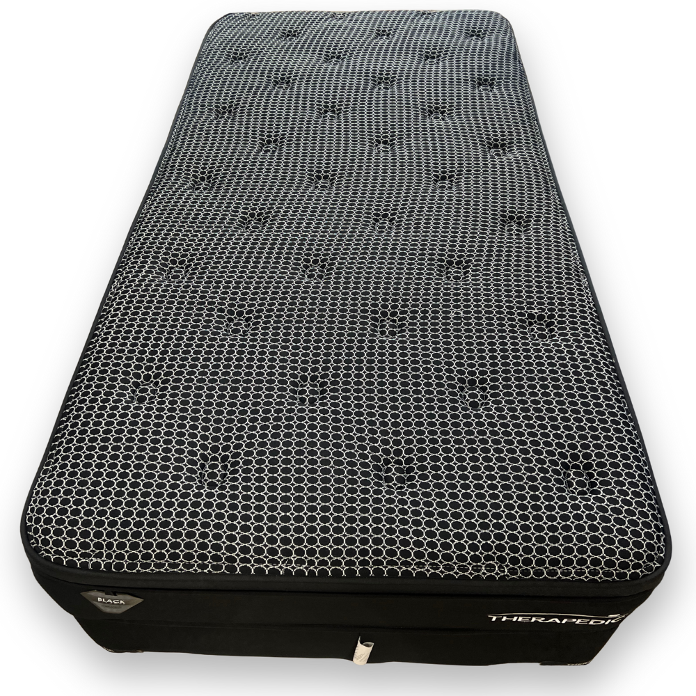 COLCHON THERAPEDIC DARLING MEDIO/FIRME NEGRO NO VUELTA BOX GRATIS