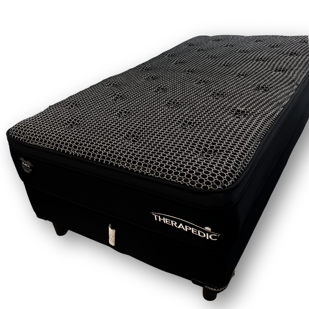 COLCHON THERAPEDIC DARLING MEDIO/FIRME NEGRO NO VUELTA BOX GRATIS