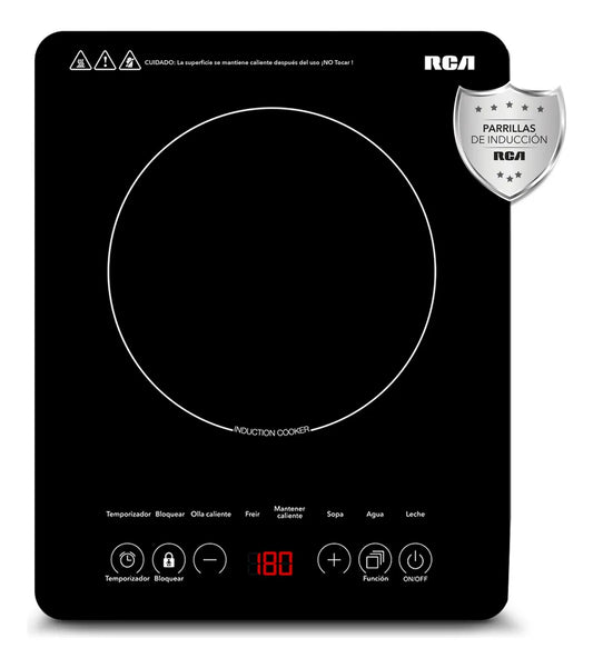 PARRILLA RCA RC-12A3 INDUCCIí“N 1QUEMADOR 1200W NEGRO 8NIVELES 6FUNCIONES