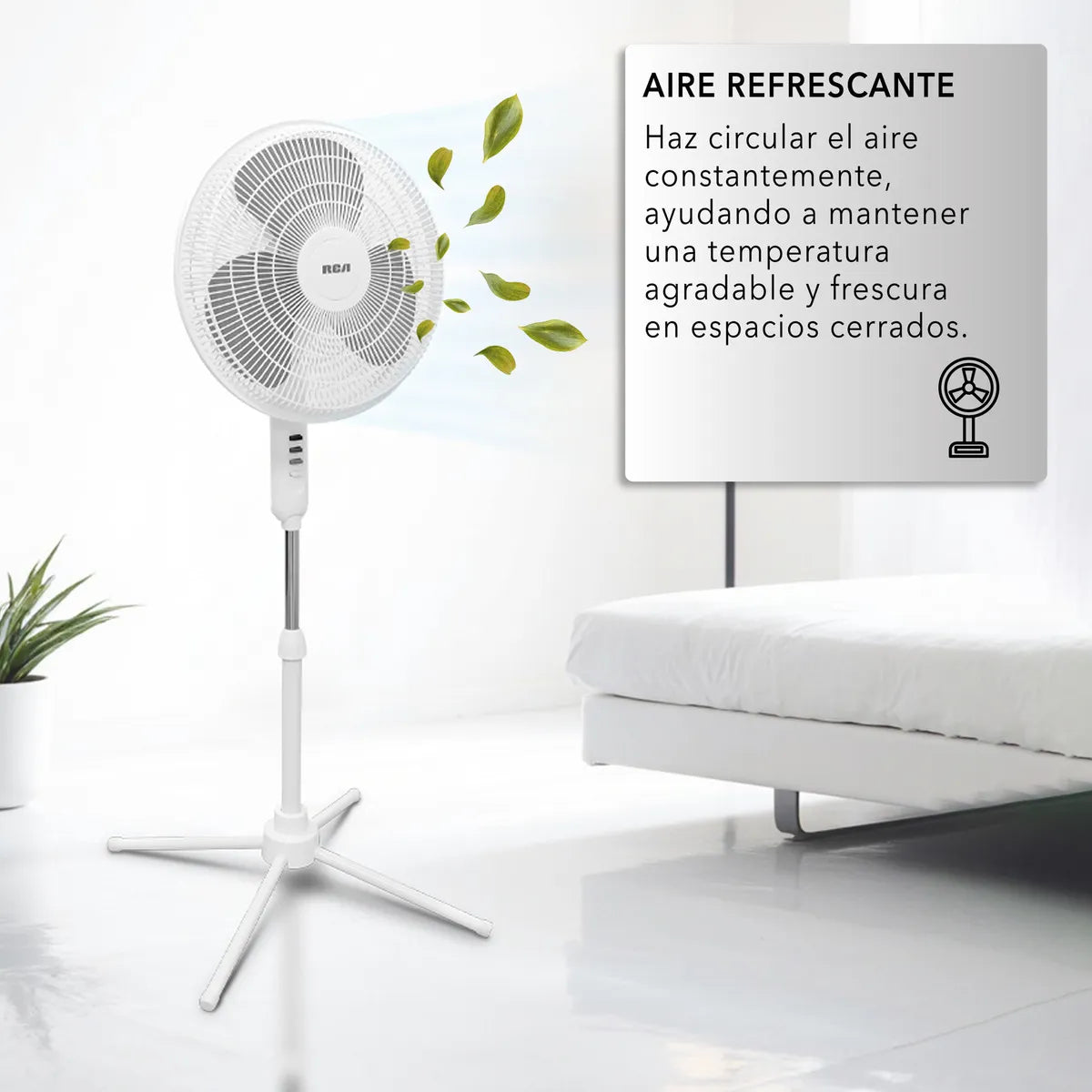 VENTILADOR RCA RC-16B1 16PULGADAS PEDESTAL 3VEL BLANCO
