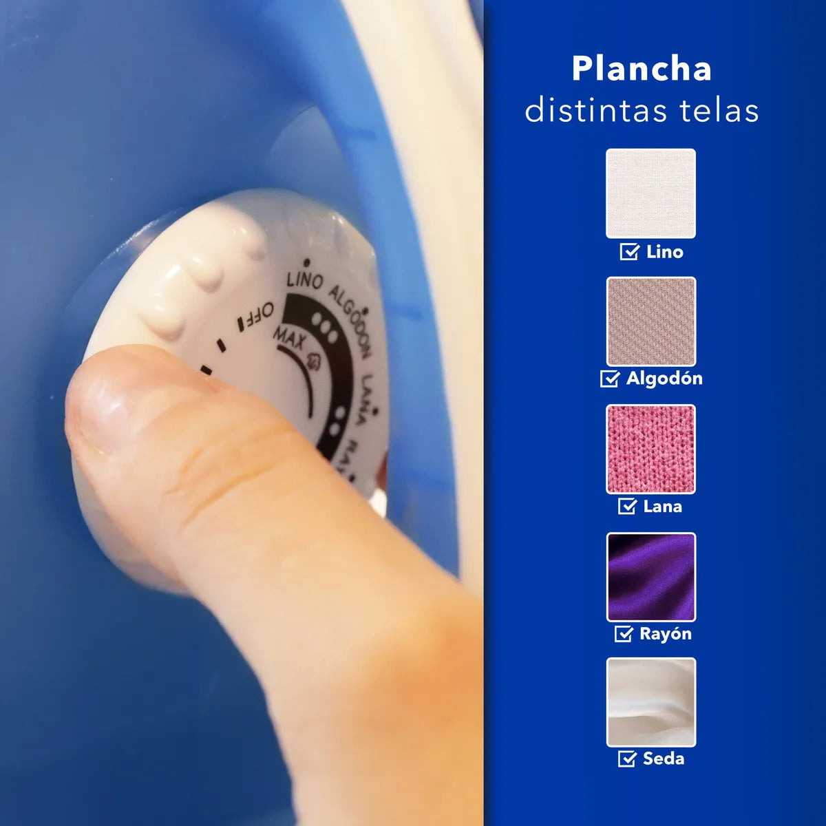 PLANCHA RCA RCD508B ANTIADHERENTE 1200W AZUL