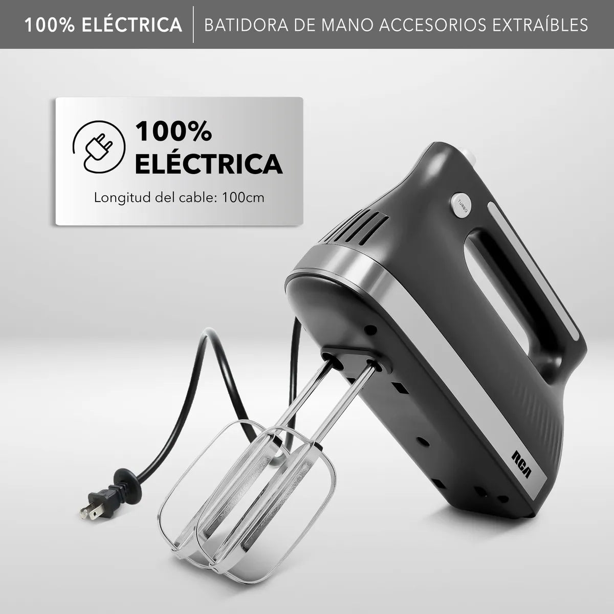 BATIDORA RCA RC-72 MANO 250W 5VEL NEGRO