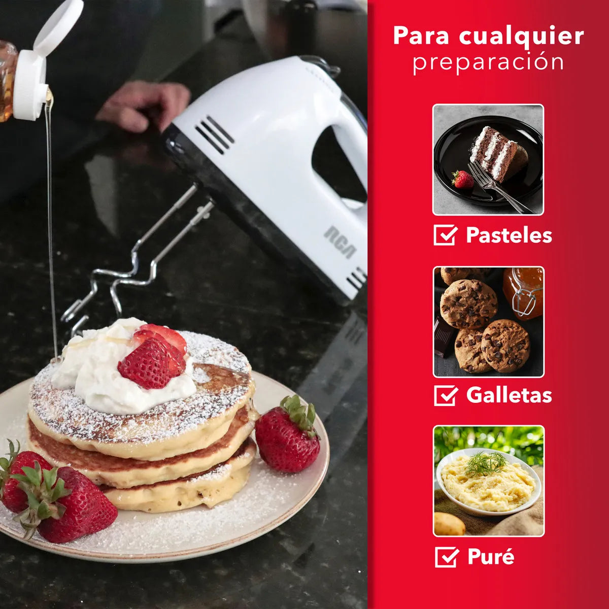 BATIDORA RCA RC-093 MANO 7VEL 100W BLANCO