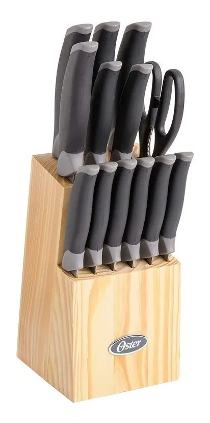 Cuchillo oster 91607.14 14piezas inox negro bloque madera - Ekar de Gas