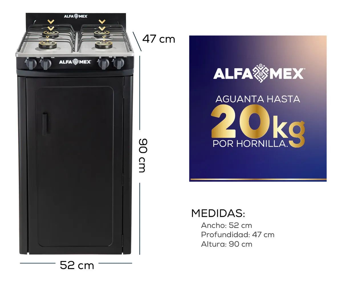 ESTUFA ALFA MEX 211 GABINETE NEGRO