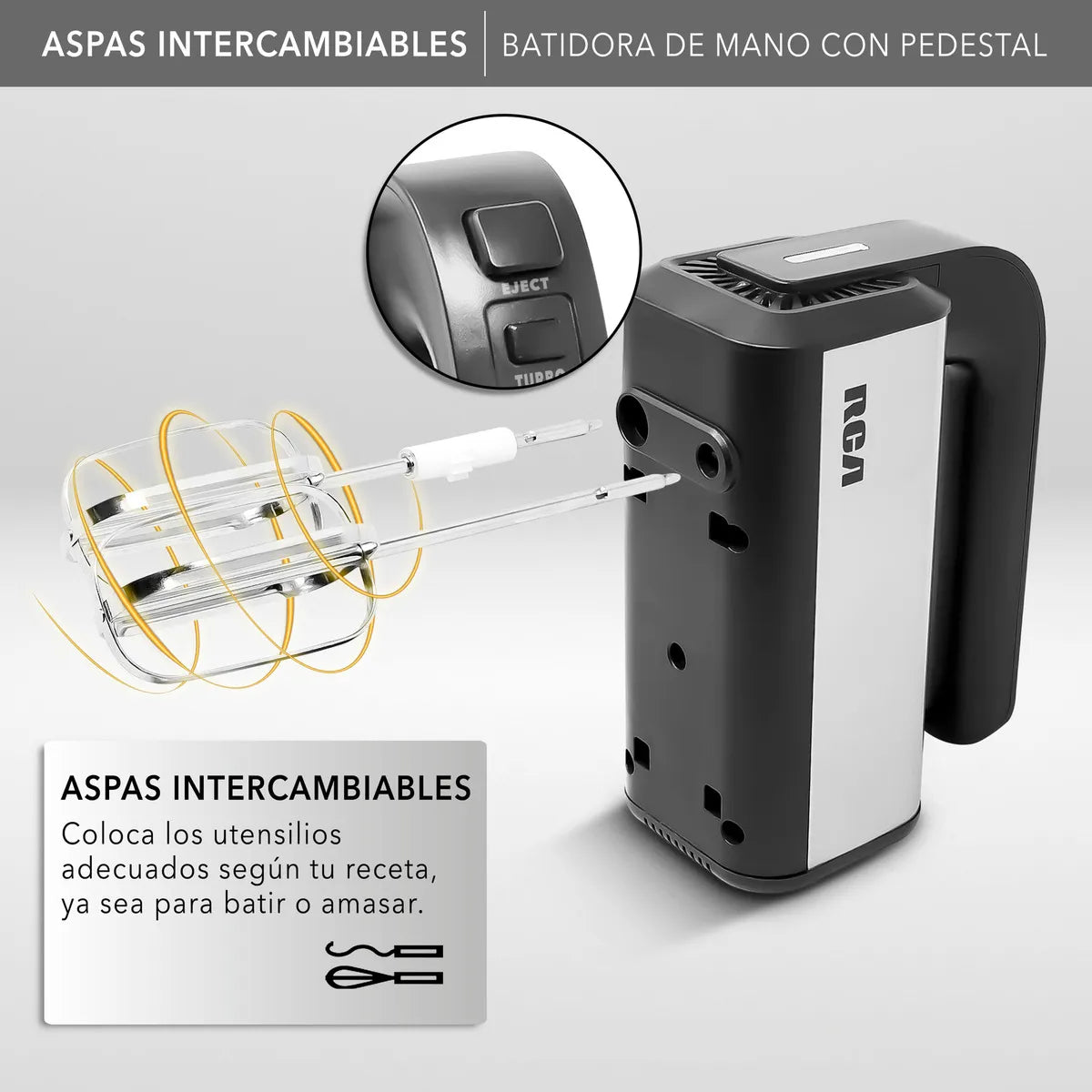 BATIDORA RCA RC-70 PEDESTAL 300W 5VEL 3LTS NEGRO