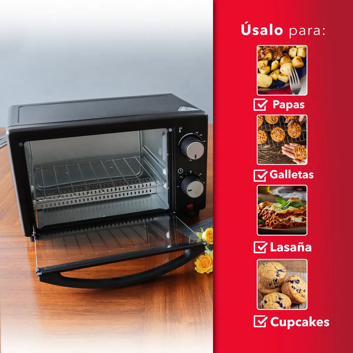 HORNO ELECTRICO RC-9L 800W NEGRO 9LTS