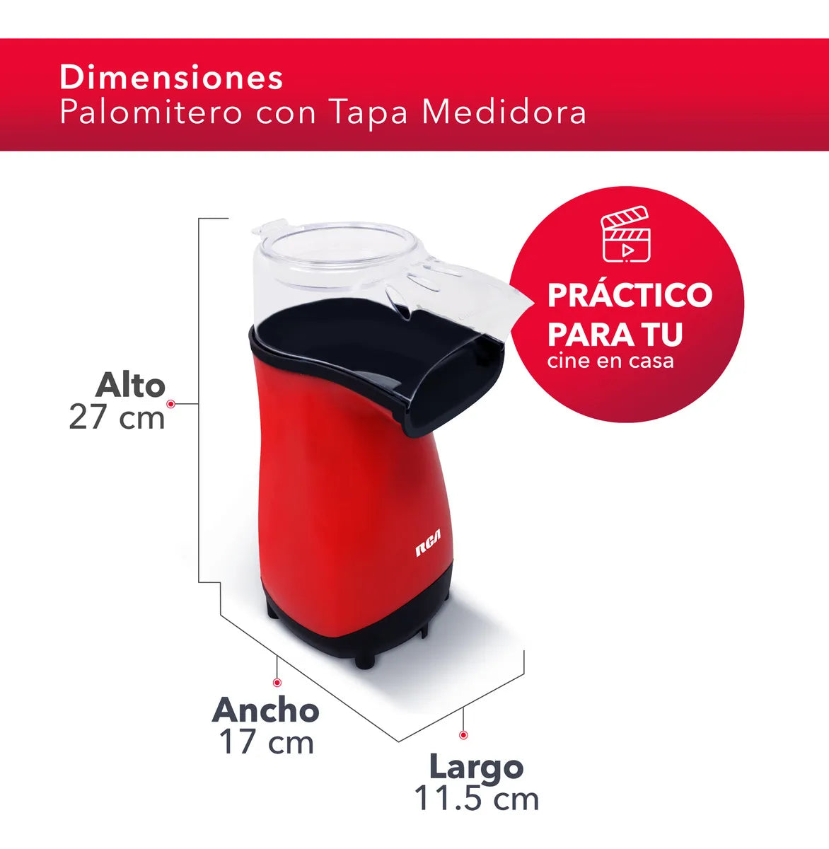 Palomitero rca rc-1025 40w rojo