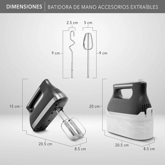 BATIDORA RCA RC-72 MANO 250W 5VEL NEGRO