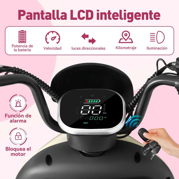 Trimoto Eléctrica Honey Whale V1 600W 60V Autonomía 50 km - Ekar de Gas