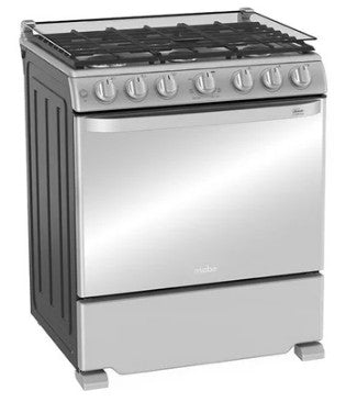 ESTUFA MABE DEM7673CFIX PISO 30PULGADAS GRIS INOX PARRILLAS FUNDICION ASADOR CAPELO