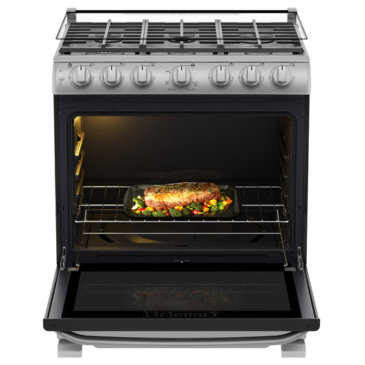 ESTUFA MABE EM7657CSIS2 PISO 30PULGADAS GRIS CUBIERTA INOX PARRILLAS FUNDICION CAPELO