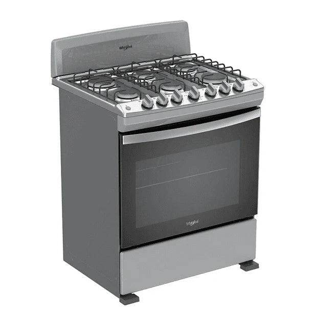 ESTUFA WHIRLPOOL WFR3000S PISO 30PULGADAS PARRILLAS FUNDICION GRIS