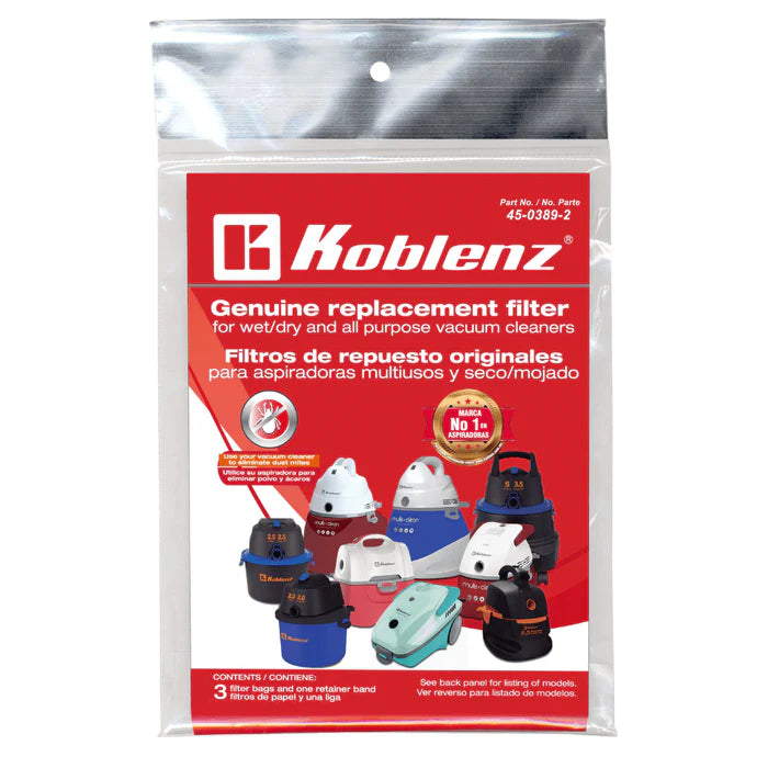 FILTRO KOBLENZ WD-200 3PZA P/ASPIRADORA REPUESTO