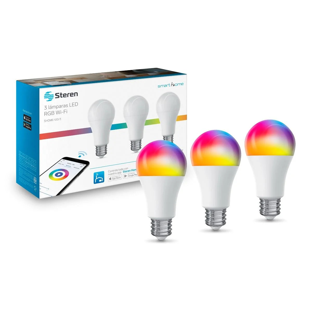 foco steren shome-120/3 3piezas led rgb wifi - Ekar de Gas