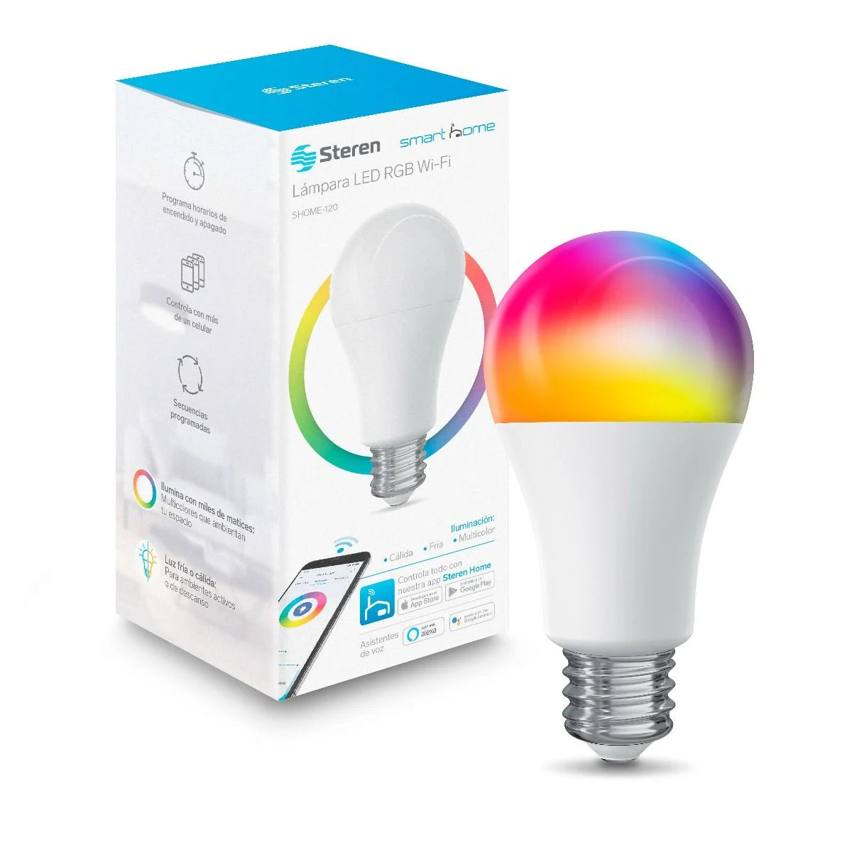 foco steren shome-120 led rgb controlado wifi 10w - Ekar de Gas
