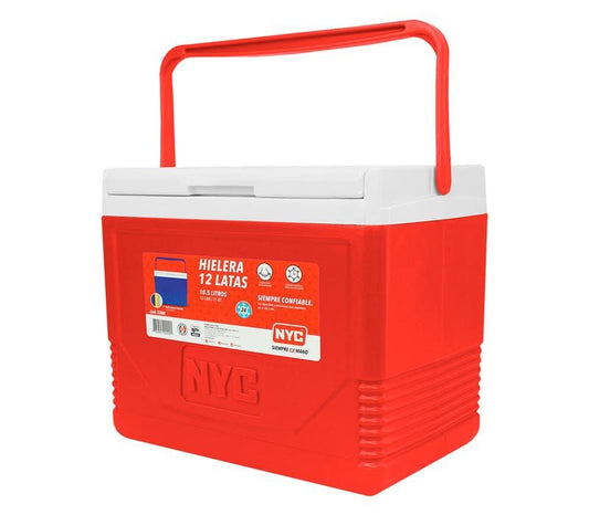 hielera nyc 0200 caribe 10.5litros rojo plastico