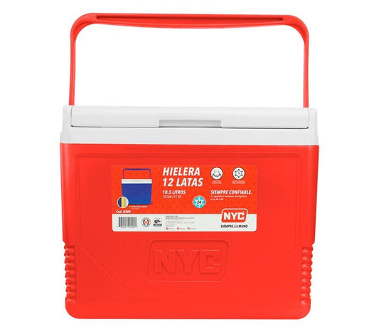 hielera nyc 0200 caribe 10.5litros rojo plastico