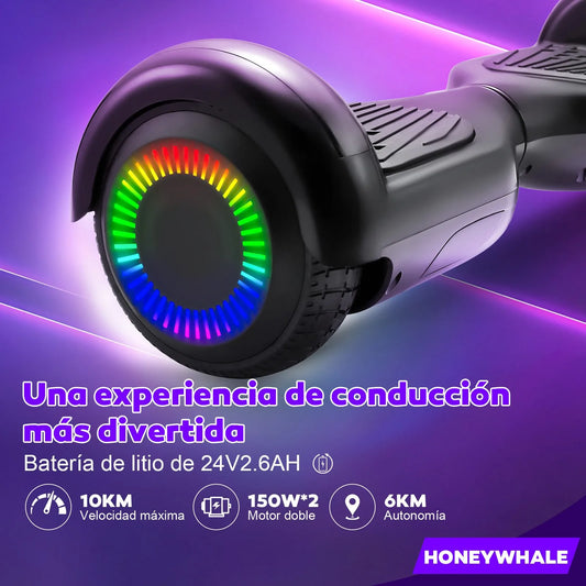 DESLIZADOR HONEY WHALE SMT-Z1 150W VEL_MAX_10KM/H SOPORTE_100KG Z1 NEGRO