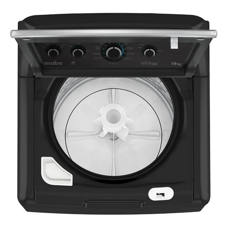 LAVADORA MABE LMA74215WDAB1 AUT 24KG NEGRO TAPA  CRISTAL AGITADOR - Ekar de Gas