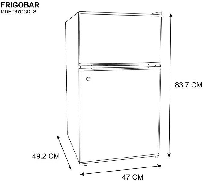 REFRIGERADOR MIDEA MDRT87CCDLS 3PIES GRIS DOS PUERTAS C/LLAVE
