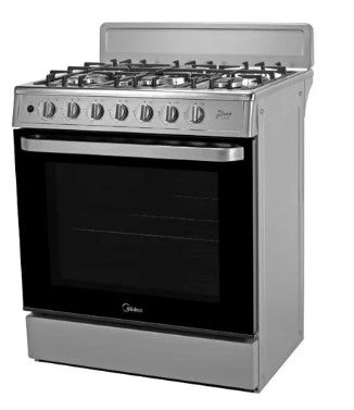 ESTUFA MIDEA MGS30FS1BEABG PISO 30PULGADAS GRIS INOX HIERRO FUNDIDO