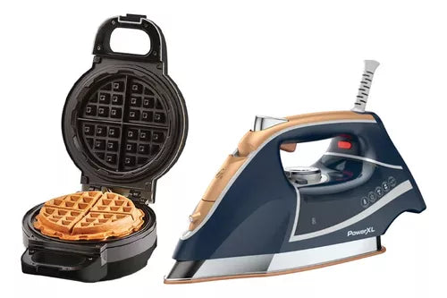 Plancha Powerxl+wafflera prom89061 azul/negro