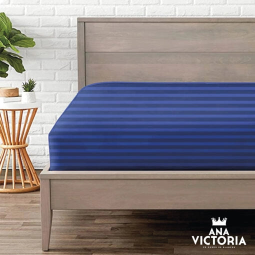 Sabana Castelog 655 individual tacto seda poliester marino