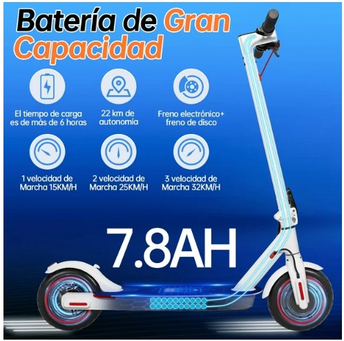 SCOOTER HONEY_WHALE E9PRO/M2 350-500W VEL_MAX_32KM/H SOPORTE_120KG ALUMINIO