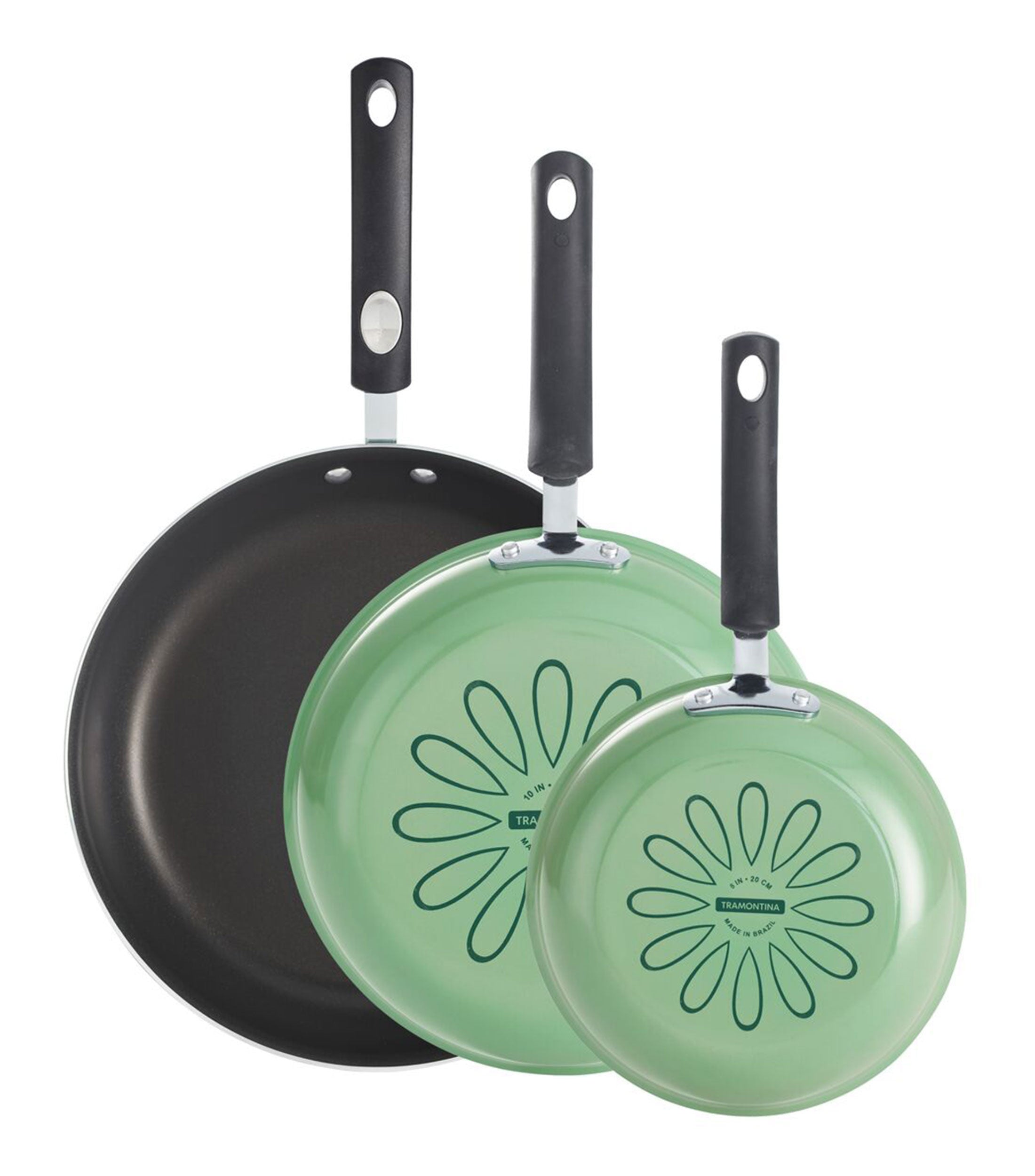 Sarten Tramontina 80156103 porcelanizados 3pzas 20/25/30cm 3.2mm verde