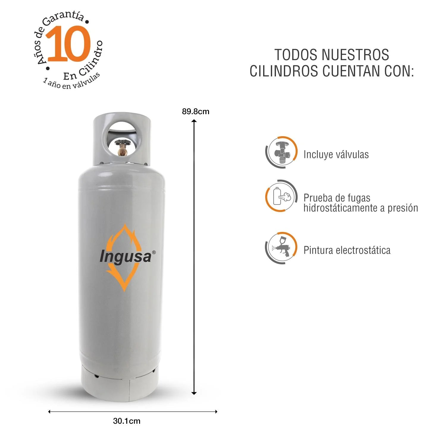 TANQUE INGUSA PT20CIL 01 20KG GRIS